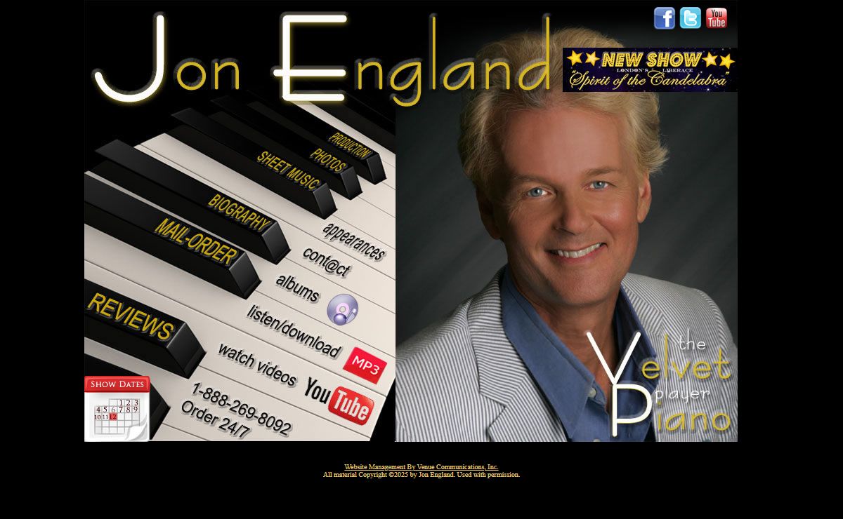 Jon England Official Website for Piano Showman in USA