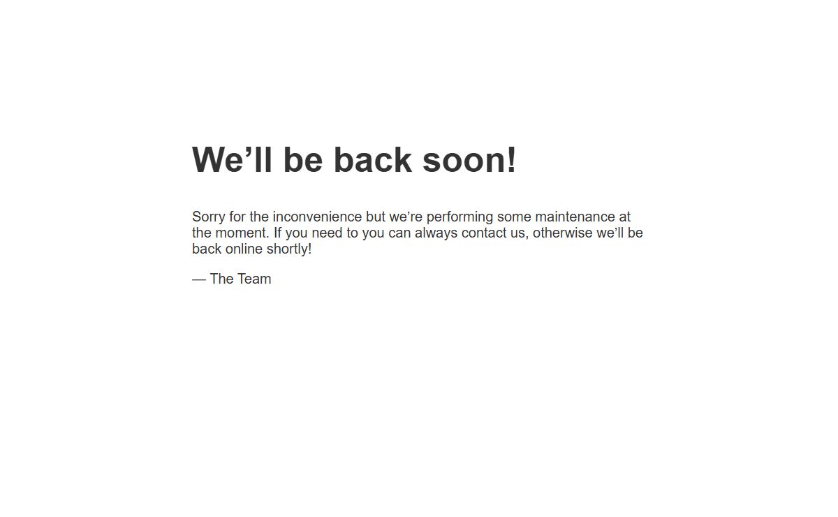 Site Maintenance
