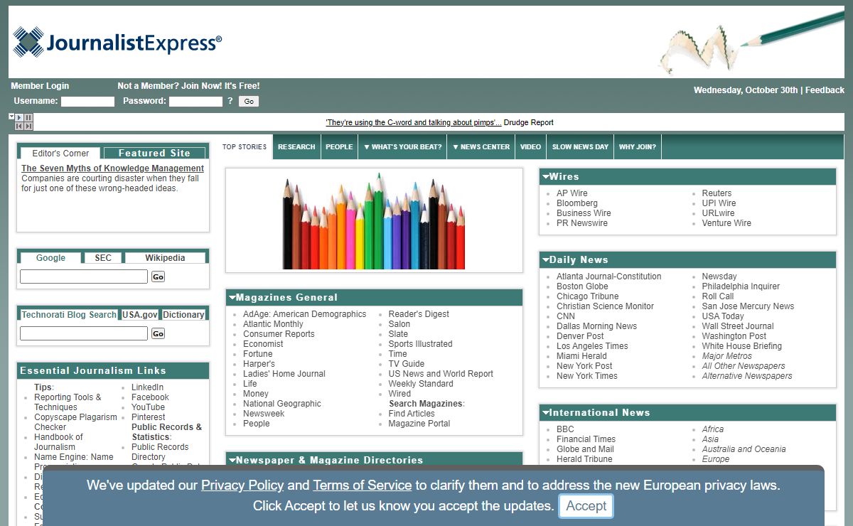 JournalistExpress: News & Research Portal for Reporters