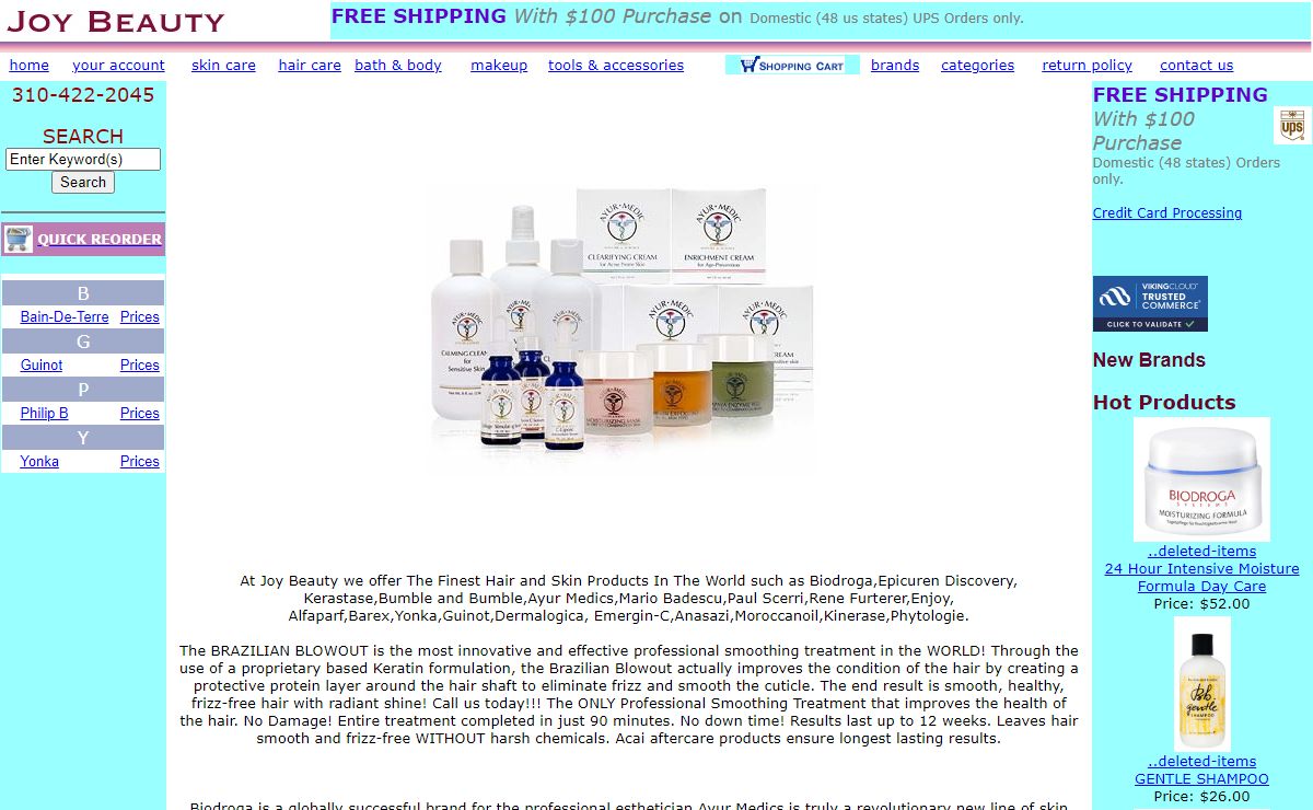 Free Shipping Epicuren Discovery Chantal Ethocyn Guinot Karin Herzog Brazilian Blowout Kerastase Paul Scerri Biodroga Ayur Medics Barex Rene Furterer Guinot Yonka Hair Care Skin Care