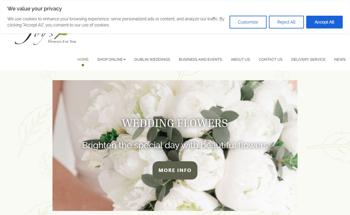 Same day flower delivery in Dublin from Joy's Flowers, your local florist in Ranelagh