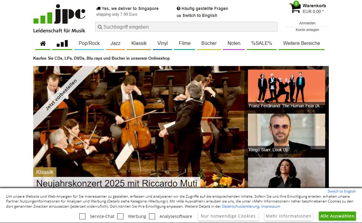 jpc.de: Musik und Filme auf CD, LP, DVD und Blu-ray online kaufen