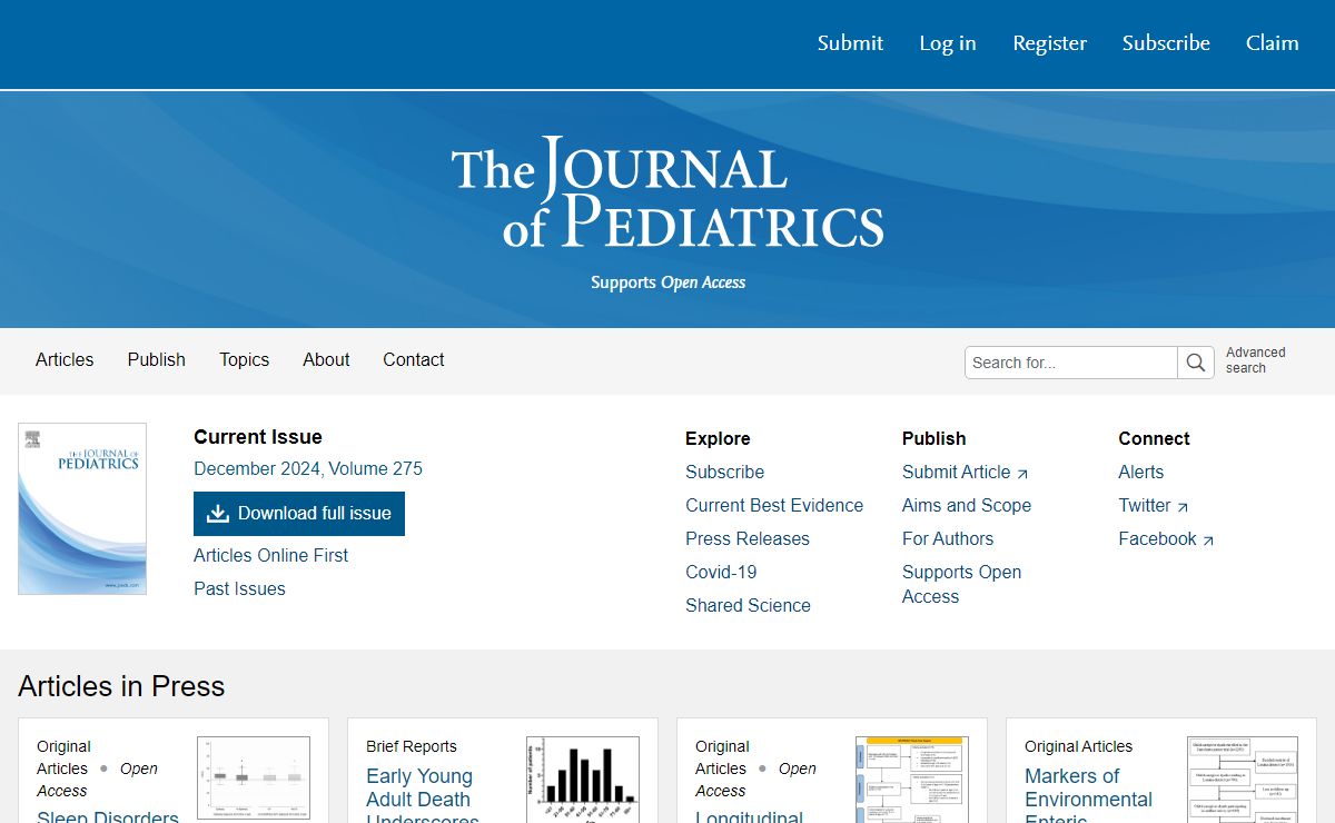 Home Page: The Journal of Pediatrics