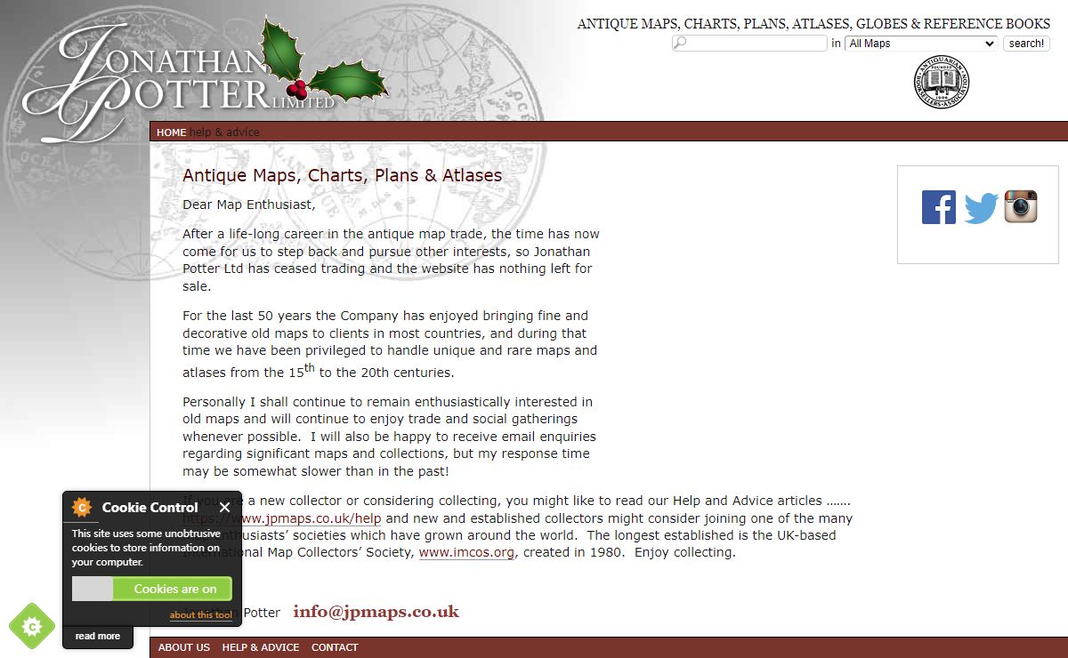 Jonathan Potter: Antique Maps, Charts, Plans & Atlases