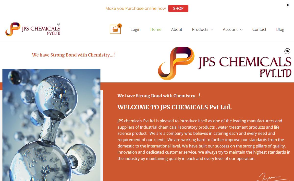 JPS Chemicals – We have a Strong Bond with Chemistry…!