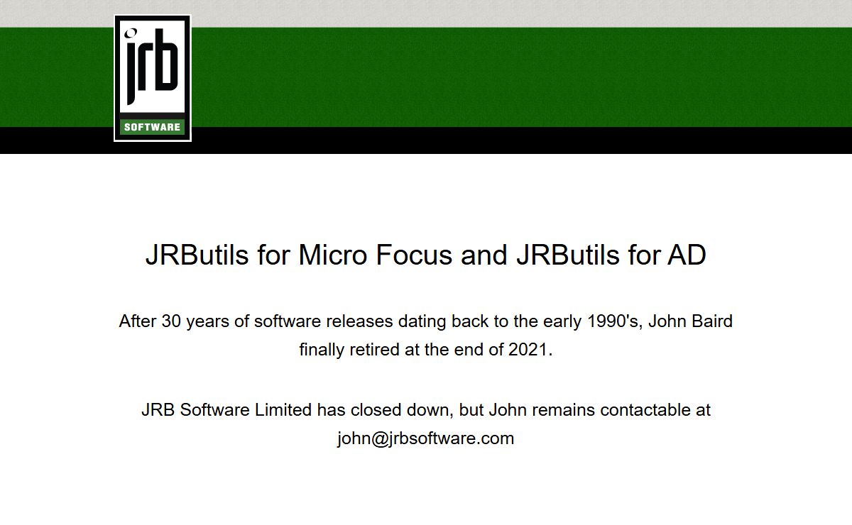 JRButils for Micro Focus and JRButils for AD