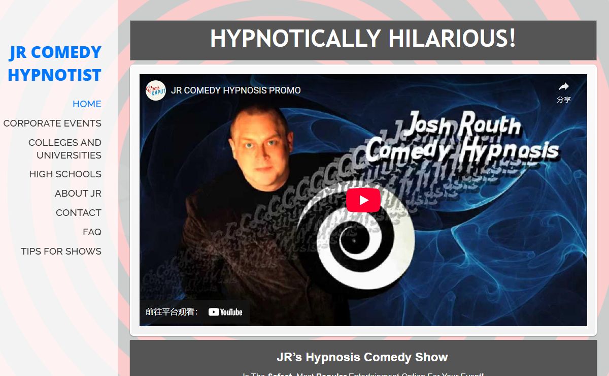 JR | Comedy Hypnotist | Home