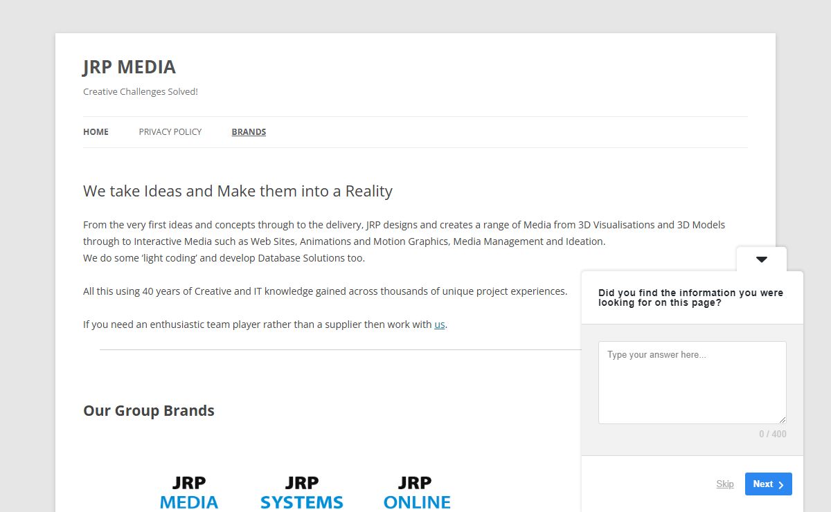 We take Ideas and Make them into a Reality - JRP MEDIA