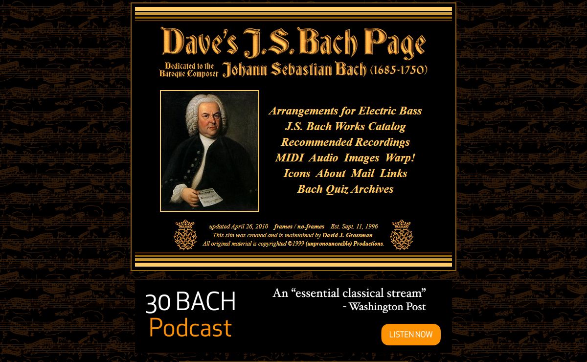 Dave's J.S. Bach Page