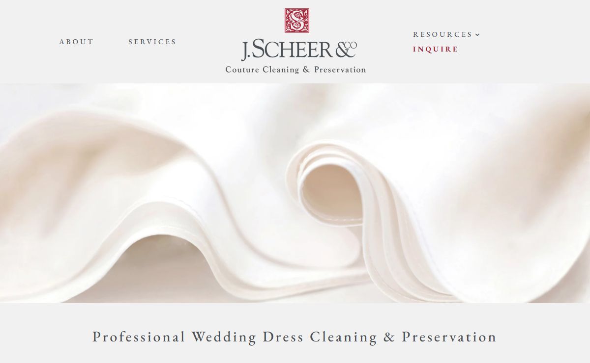 Professional Wedding Dress Cleaning & Preservation | J. Scheer & Co.