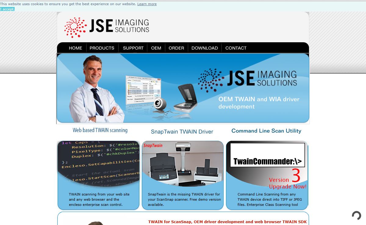 "Web TWAIN SDK, Imaging Toolkits and OEM TWAIN driver development from JSE