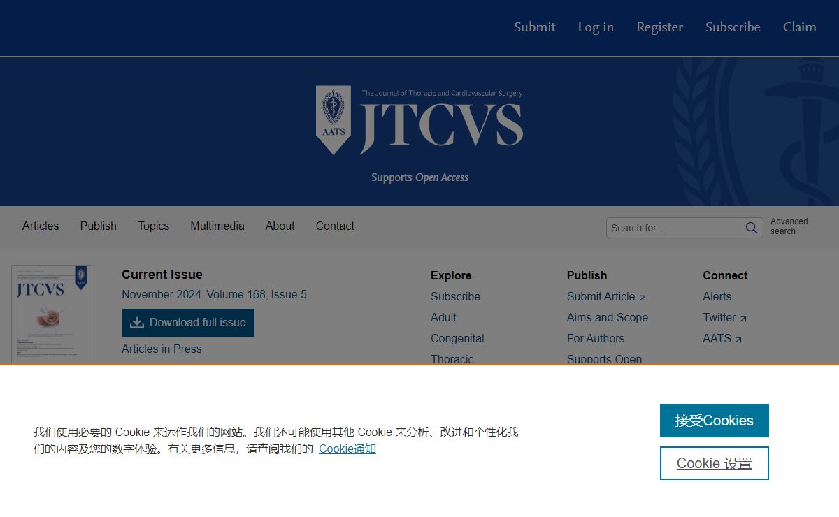 Home Page: The Journal of Thoracic and Cardiovascular Surgery
