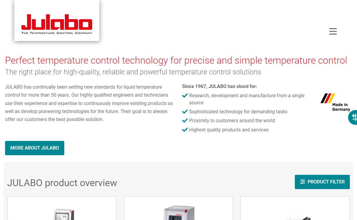 JULABO GmbH | Perfect temperature control technology for precise and simple temperature control
