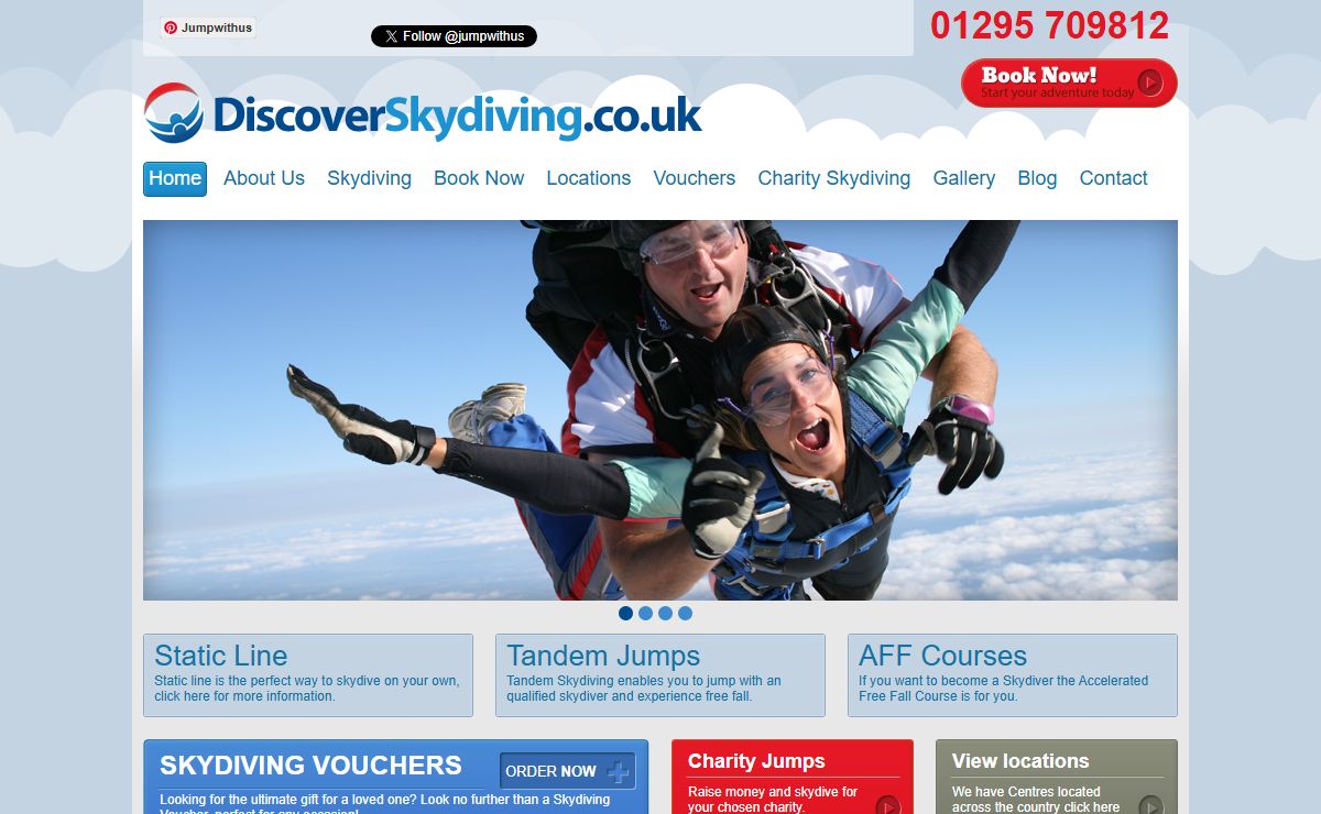 Skydiving - Low cost tandem skydiving, book today