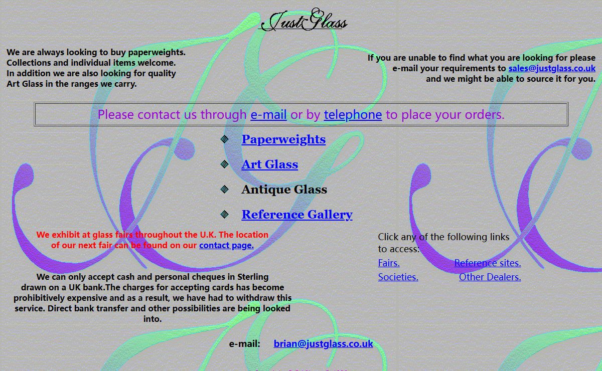 Paperweights, Art Glass, Studio Glass, Antique Glass - JustGlass - Main Index Page