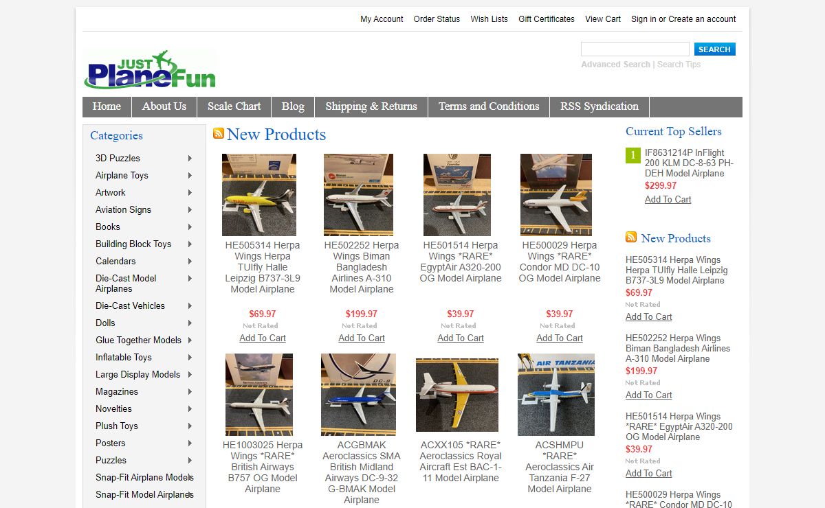 The Just Plane Fun Corporation - Great Deals on Airplane Toys and Models