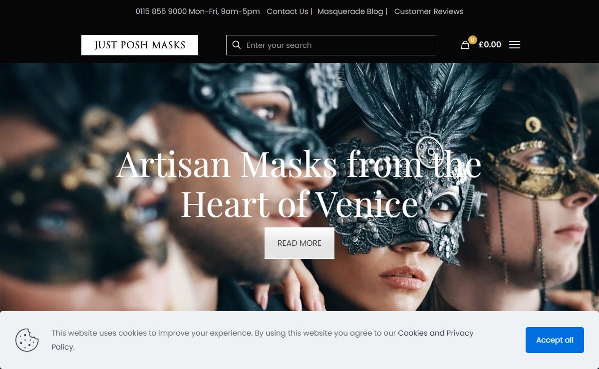 Just Posh Masks - Venetian Masquerade Ball Masks