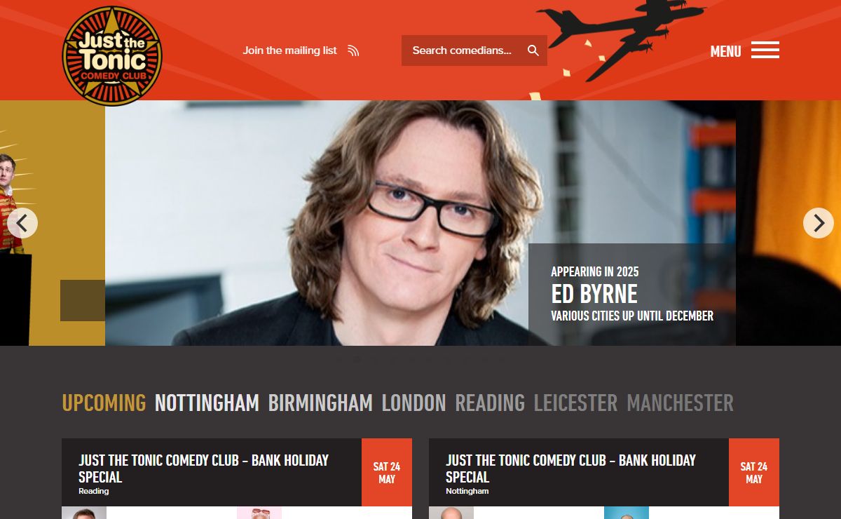 Comedy Clubs and Comedy Festivals in UK - Just the Tonic Comedy Club