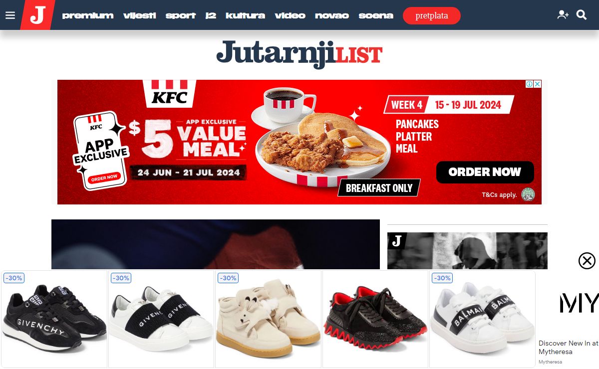 Jutarnji list - Naslovnica