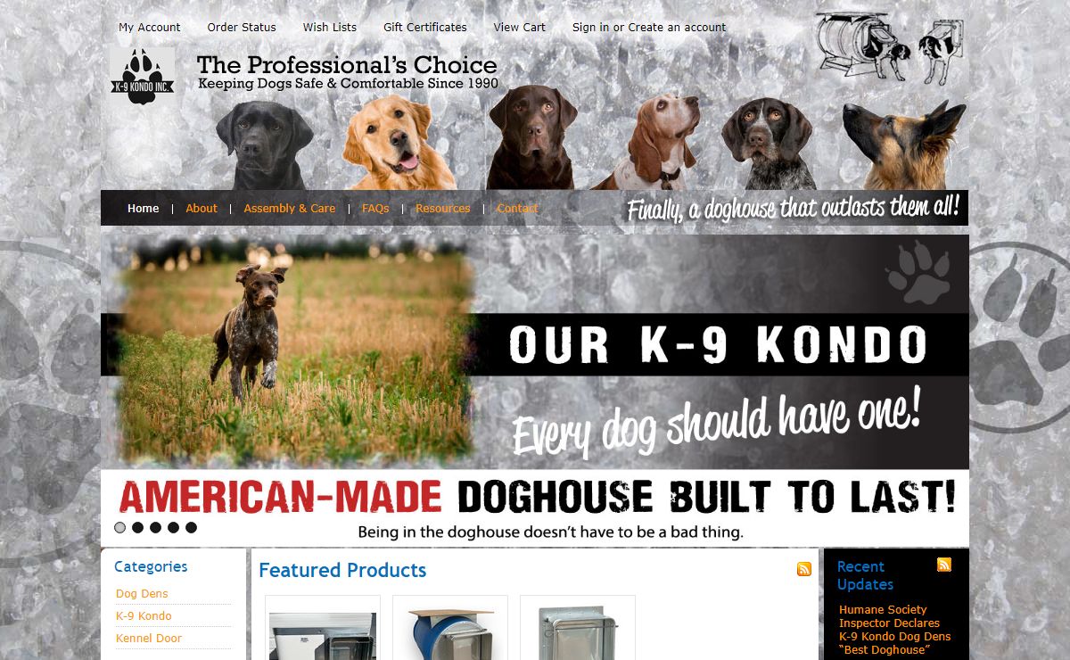Chew-Proof Outdoor Insulated Doghouses & Heavy-Duty Kennel Doors by K-9 Kondo