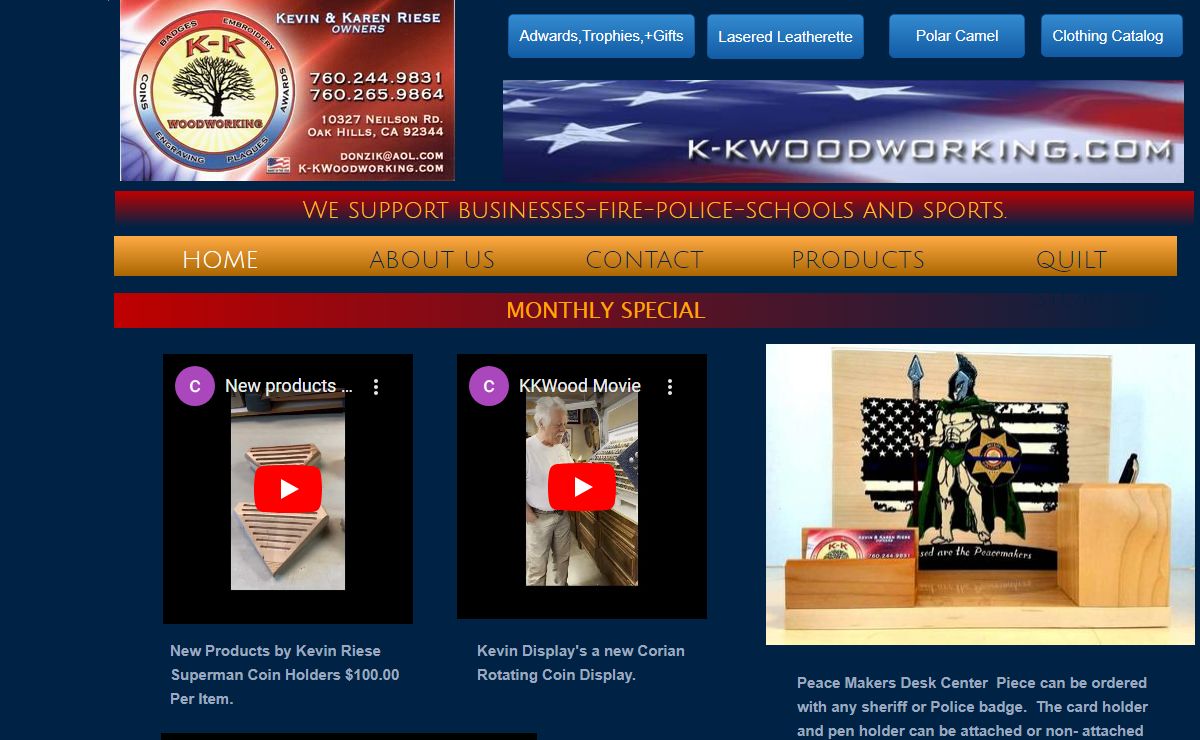 K-kwoodworking.com - Custom Plaques, Challenge Coins, Award Plaques