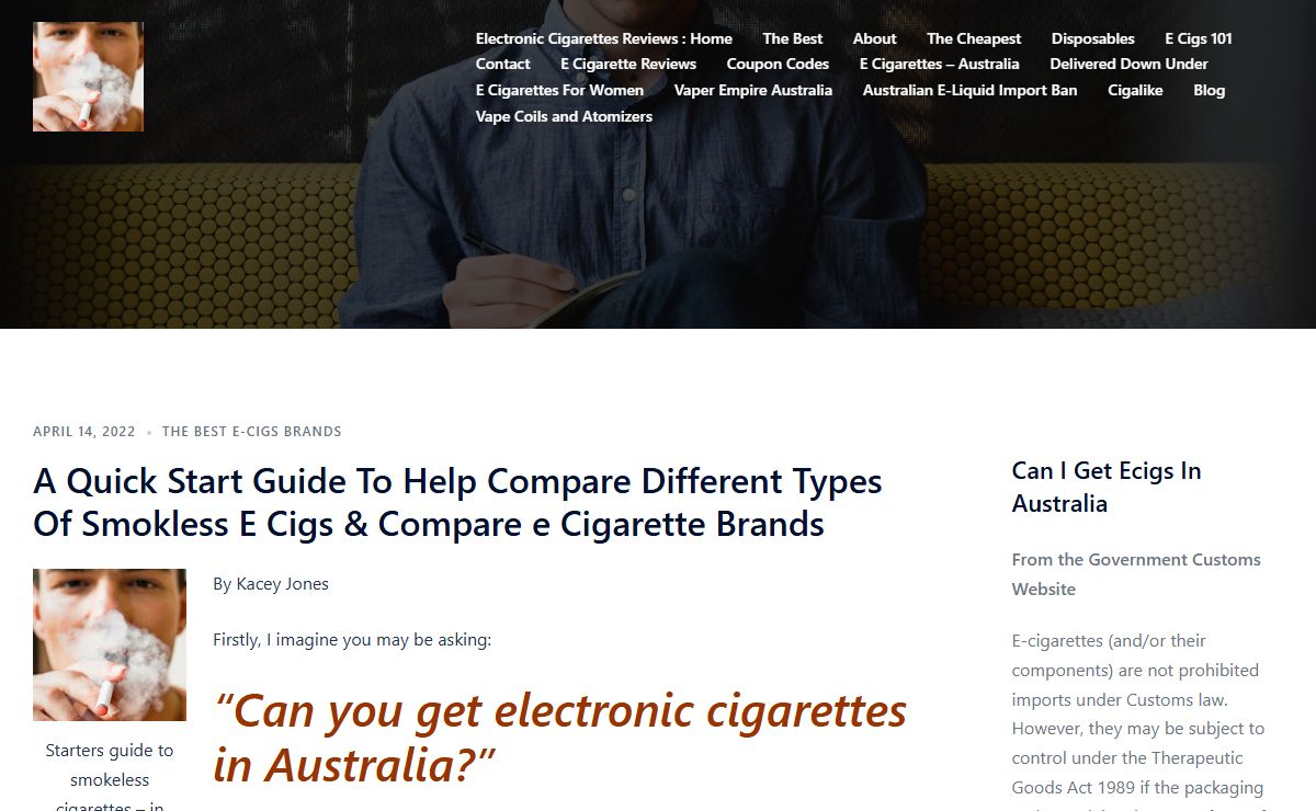 E Cigarette Reviews for 2022 | Vaporfi Review | Compare The Best E-Cigarettes For Australia | Electronic Cigarette Guide by Kacey Jones - Kacey Jones