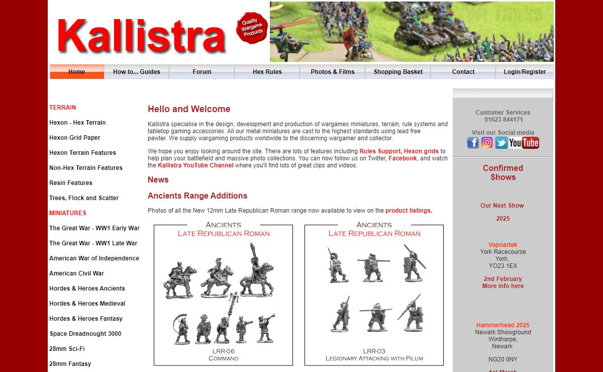 Kallistra Ltd - Quality Wargaming Products - Miniatures - Terrain