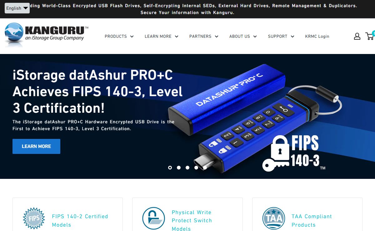 Kanguru FIPS Secure Encrypted USB, HD SSD NVMe DVD Blu-ray Duplicators