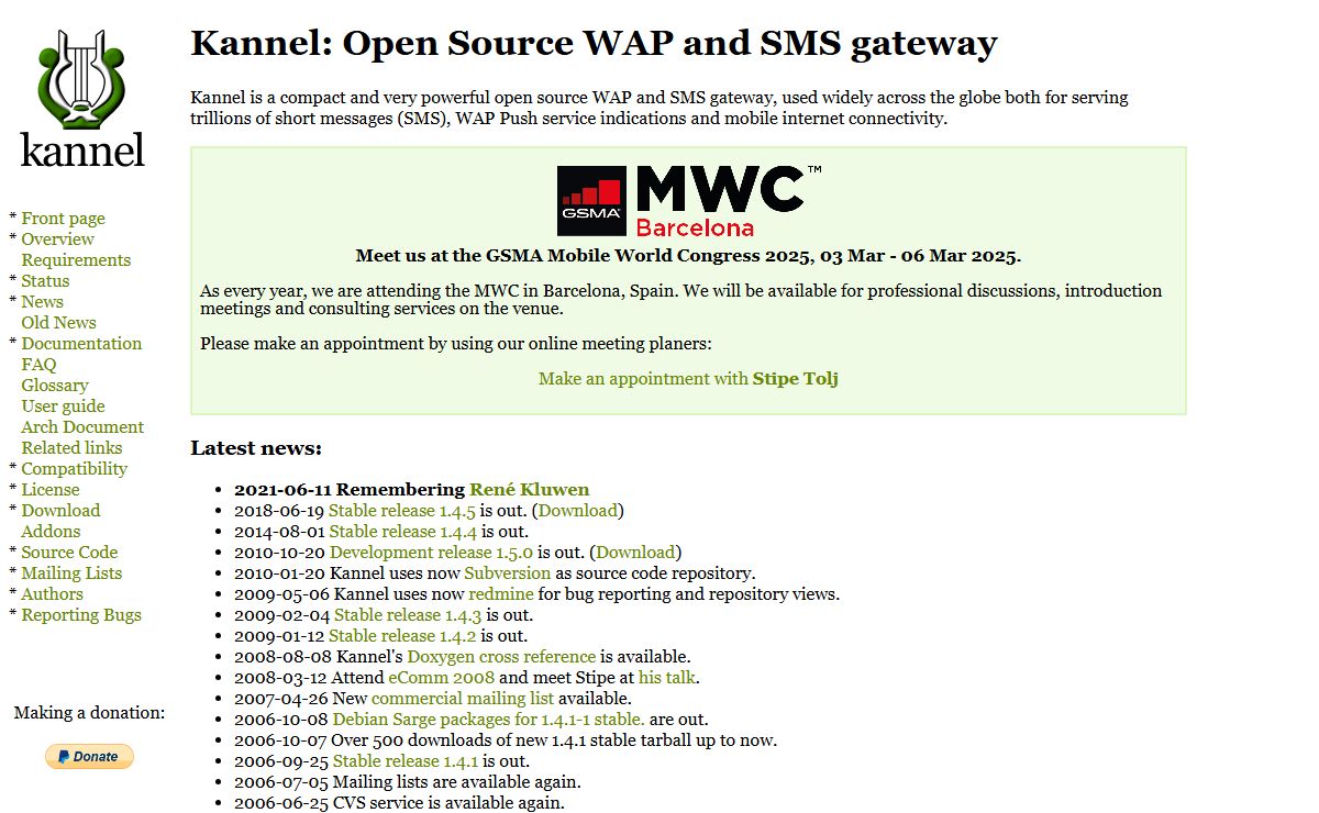 Kannel: Open Source WAP and SMS Gateway