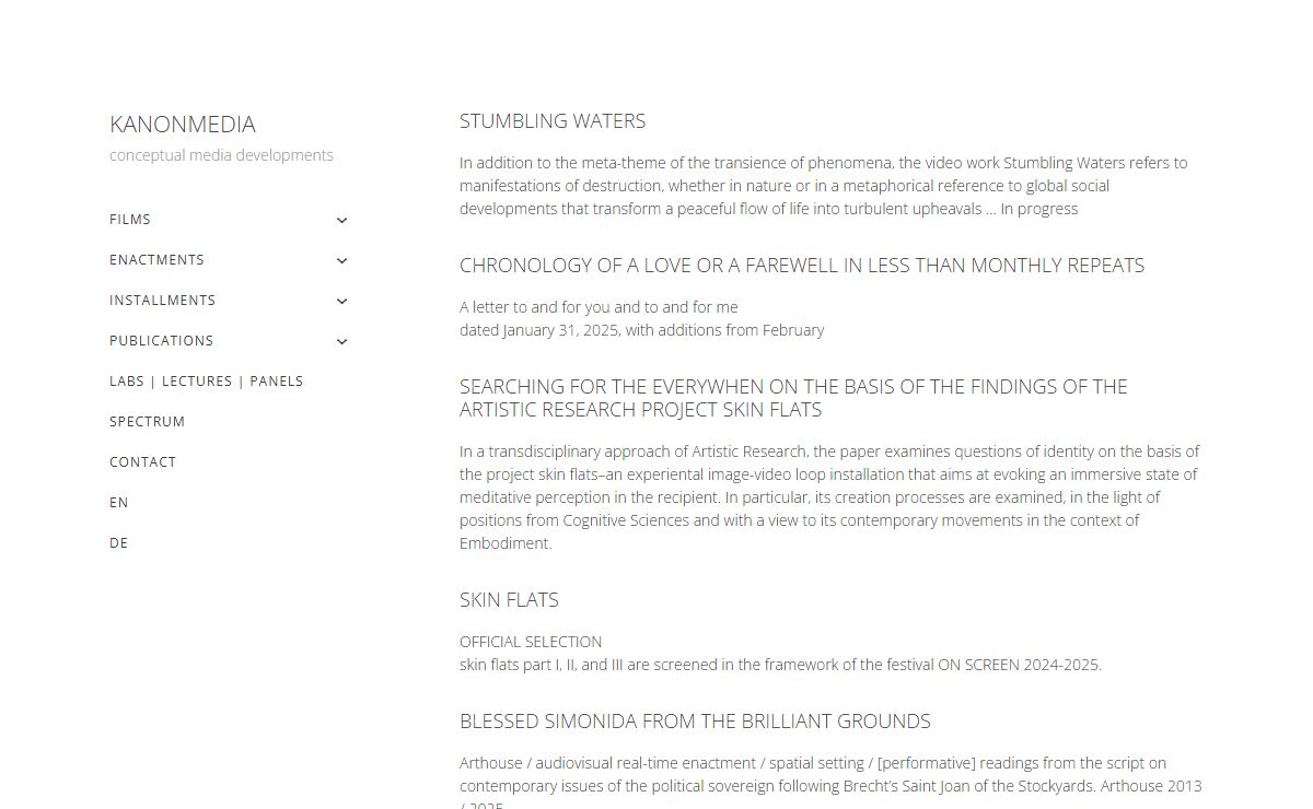 kanonmedia – conceptual media developments