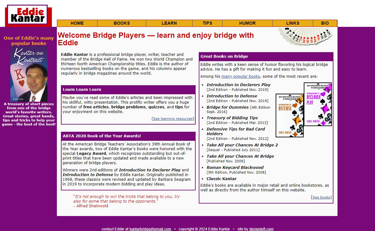 EDDIE KANTAR ::: bridge players welcome here