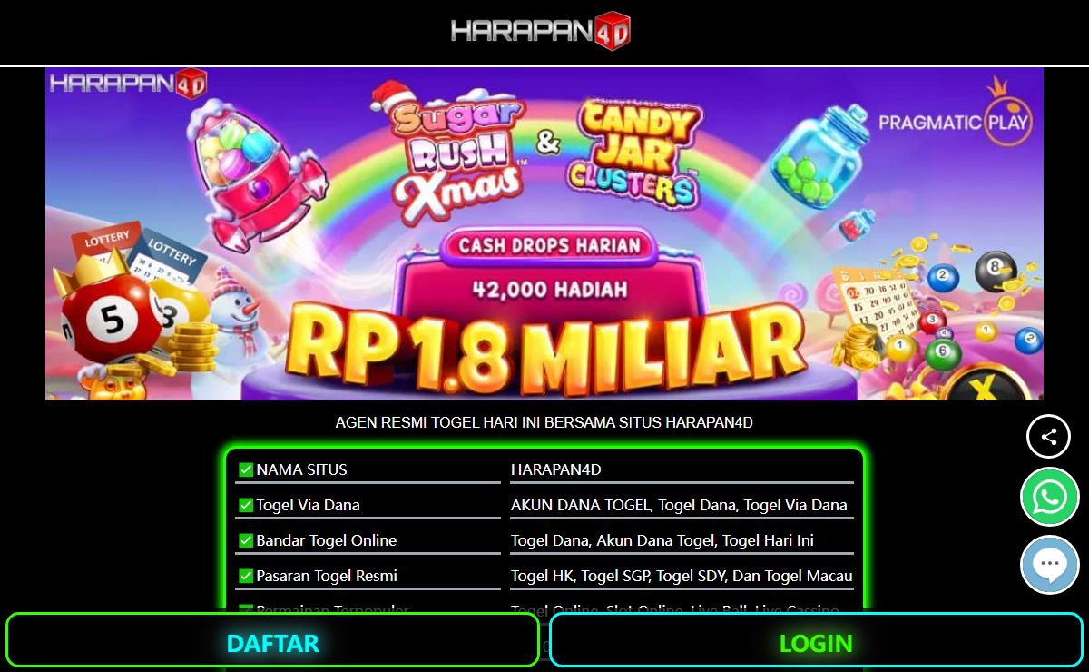 Harapan4D: Main Bandar Togel Online Resmi Deposit Via Dana 10 Ribu