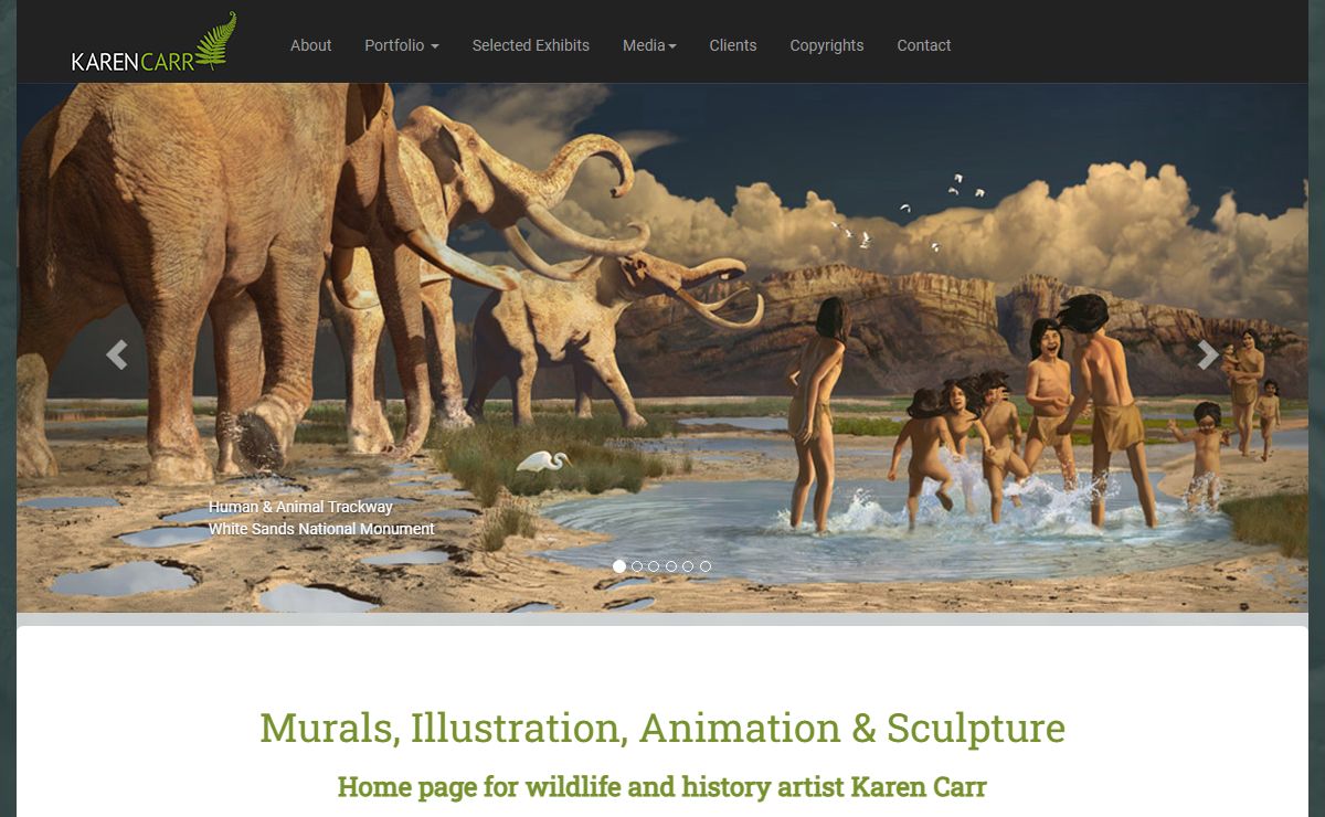 Home page for international wildlife and history artist Karen Carr and Karen Carr Studio, Inc.