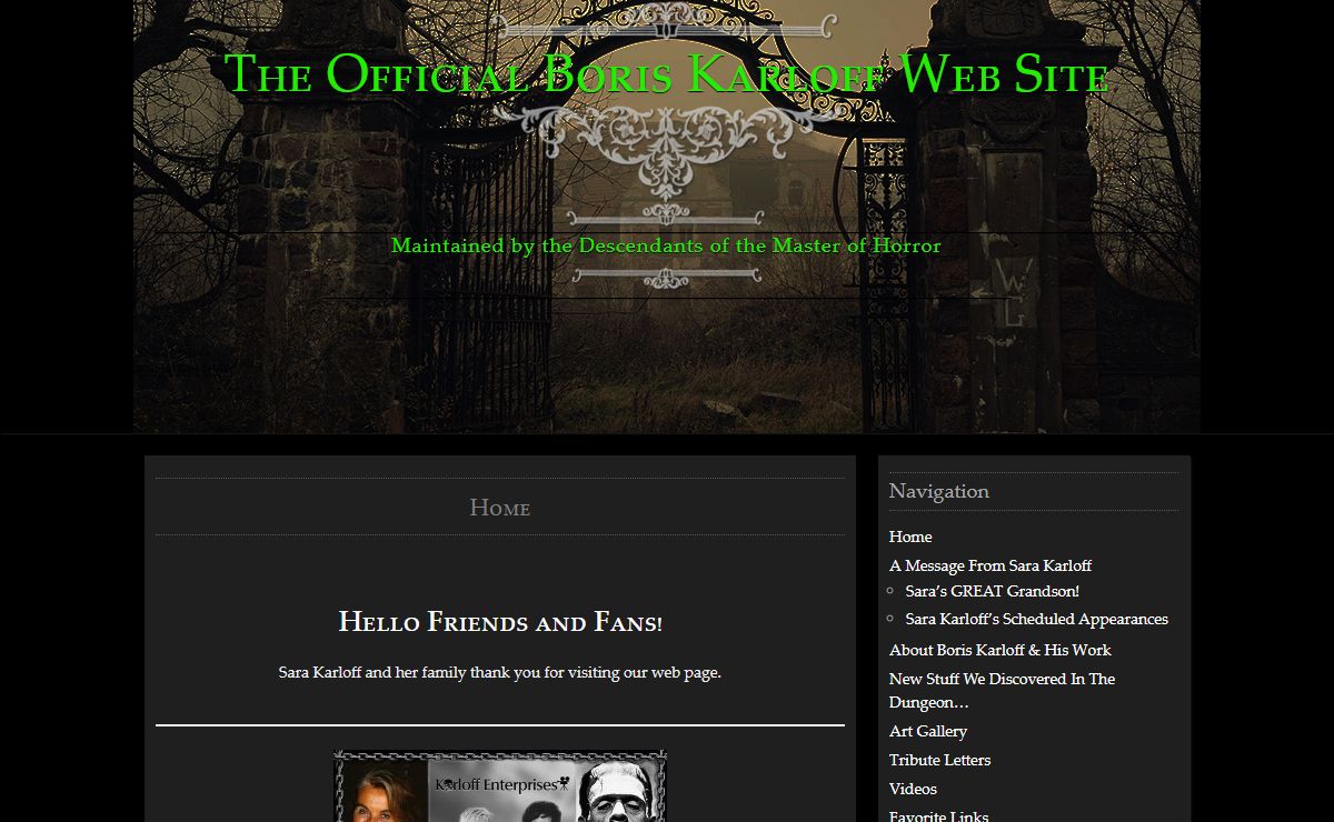 The Official Boris Karloff Web Site | Maintained by the Descendants of the Master of Horror