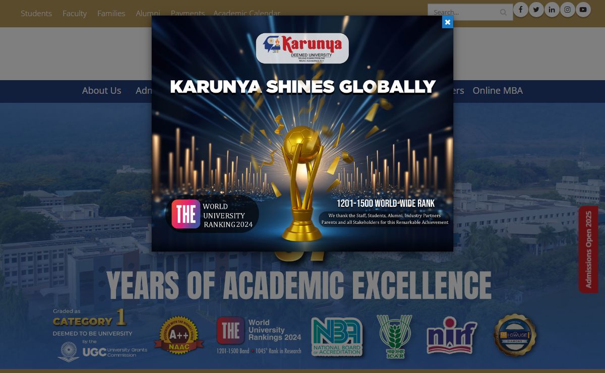 Home | Karunya Institute of Technology and Sciences | NAAC A++ Accredited | Best University