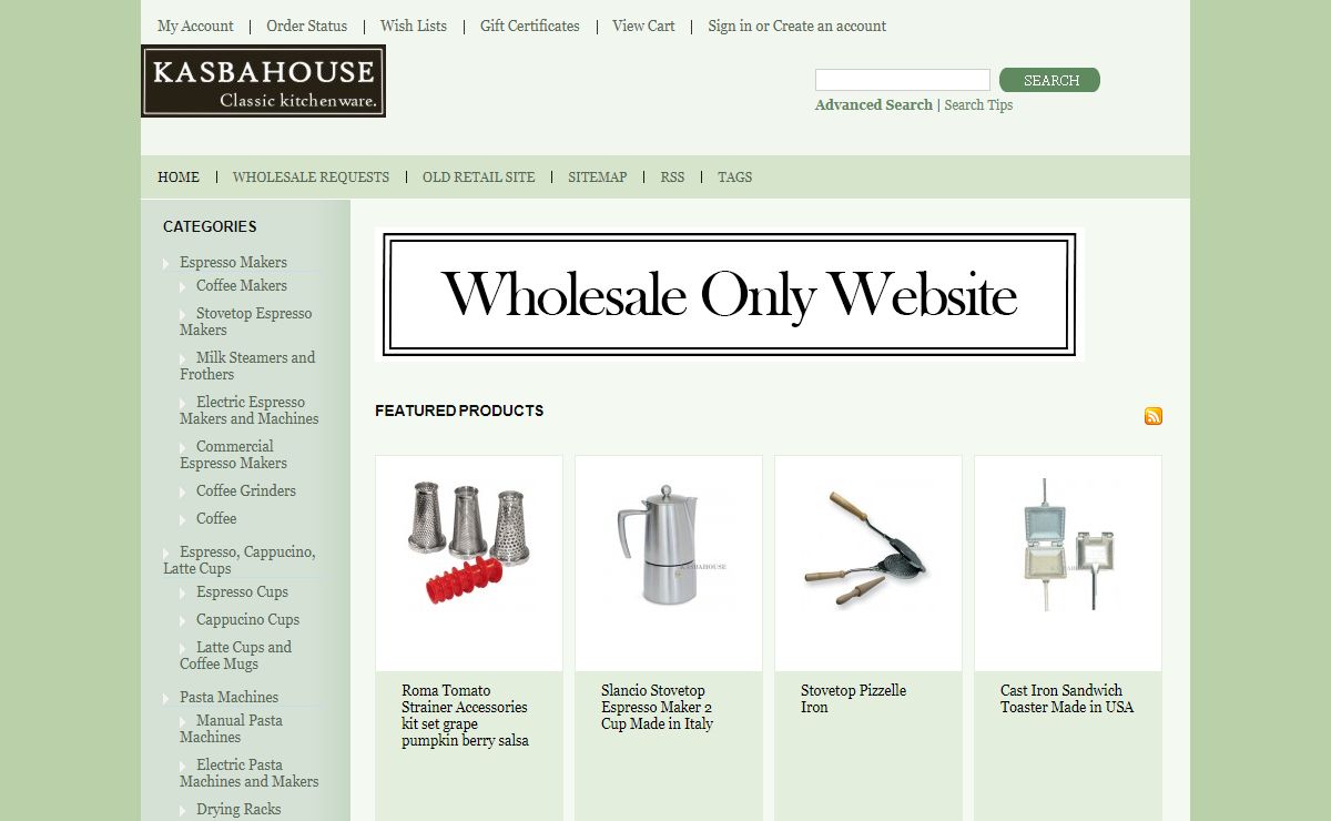Kasbahouse home of the Imperia Atlas Pasta Makers Espresso Vigano Palmer Pizelle Marcato cookware villaware