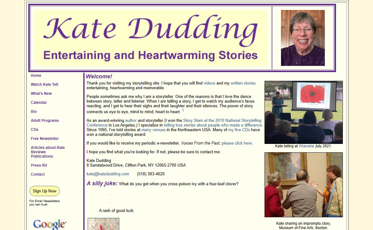 Kate Dudding, Storyteller