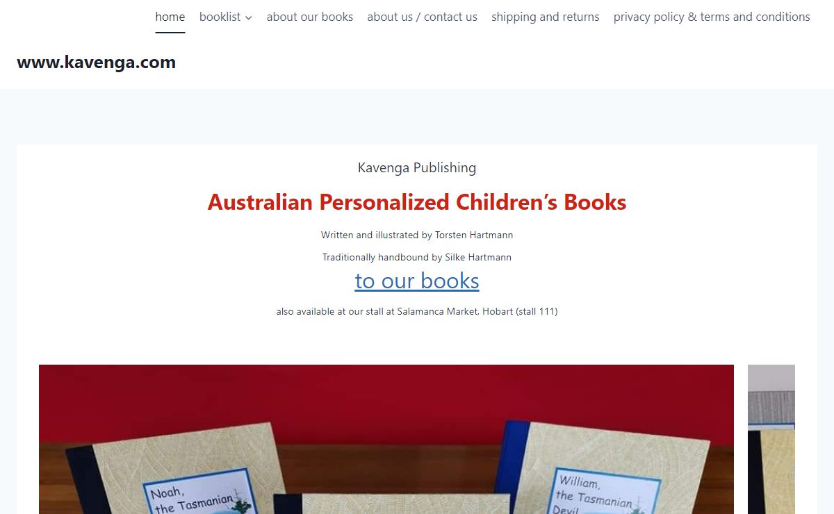www.kavenga.com – Australian Personalised Children's Books