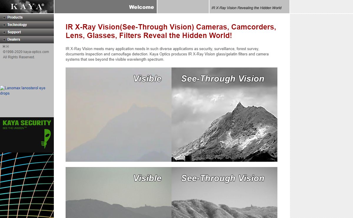 IR X-Ray Vision(See-Through Vision) Cameras, Camcorders, Lens, Glasses & Filters Reveal the Hidden World!