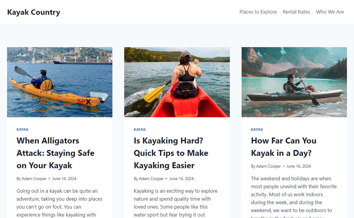 Kayak Country – My WordPress Blog