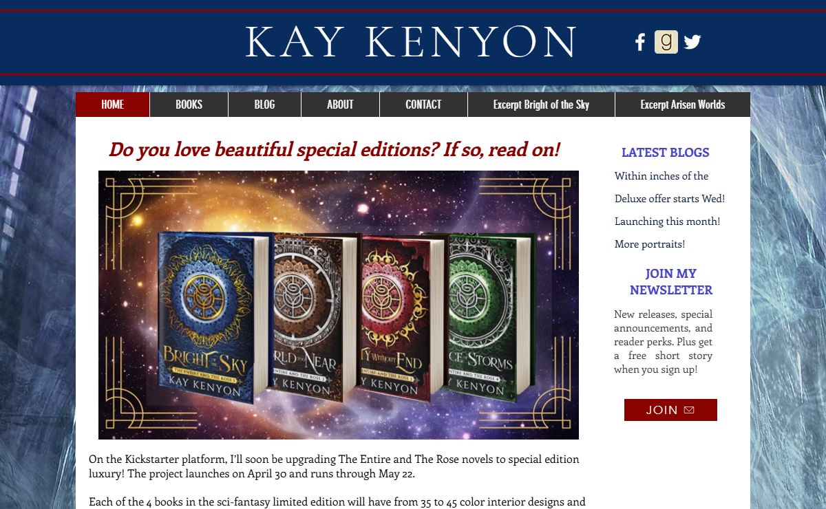 Kay Kenyon Fantasy and Science Fiction Novels