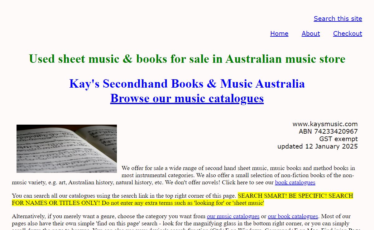 Kay's Books & Music Australia: Online Second Hand Books & Music offered for sale