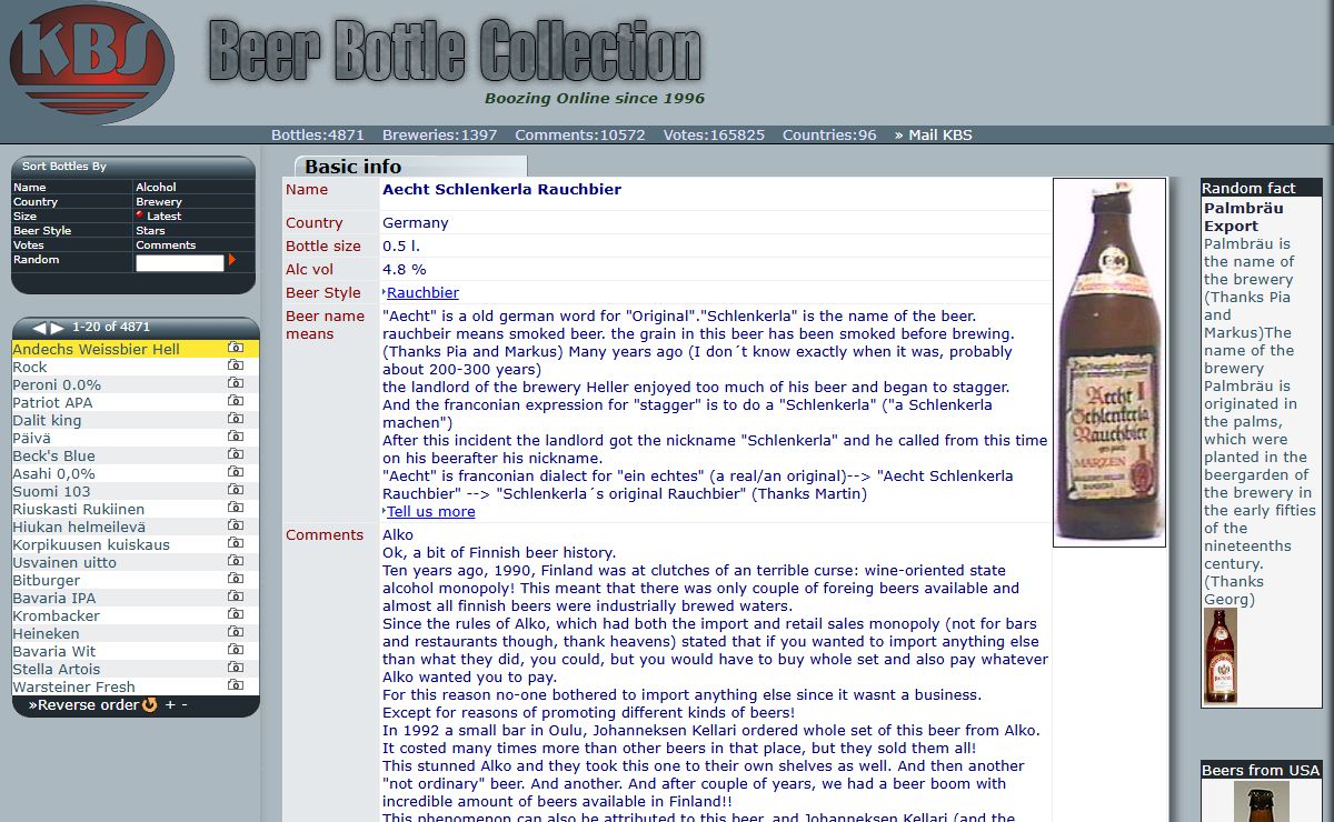 KBS Beer Bottle Collection:
