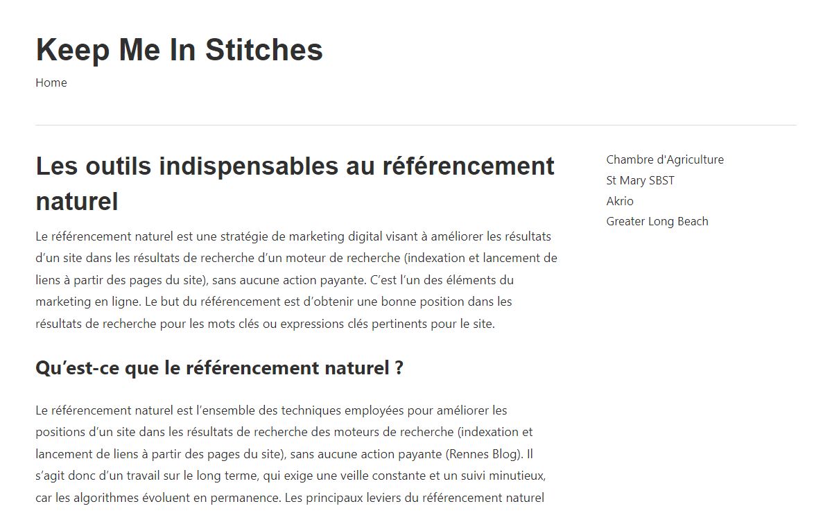 Les outils indispensables au référencement naturel - Keep Me In Stitches