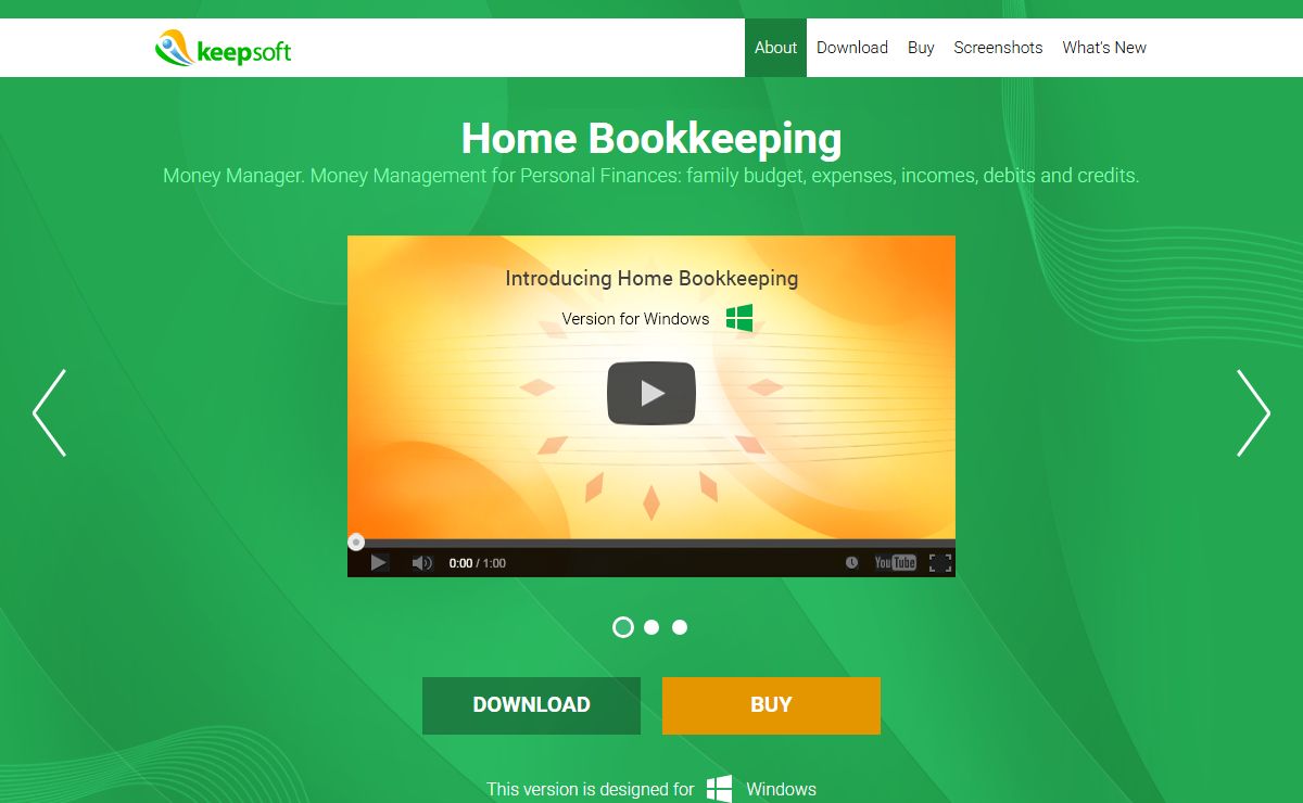 Home Bookkeeping for Windows - About
