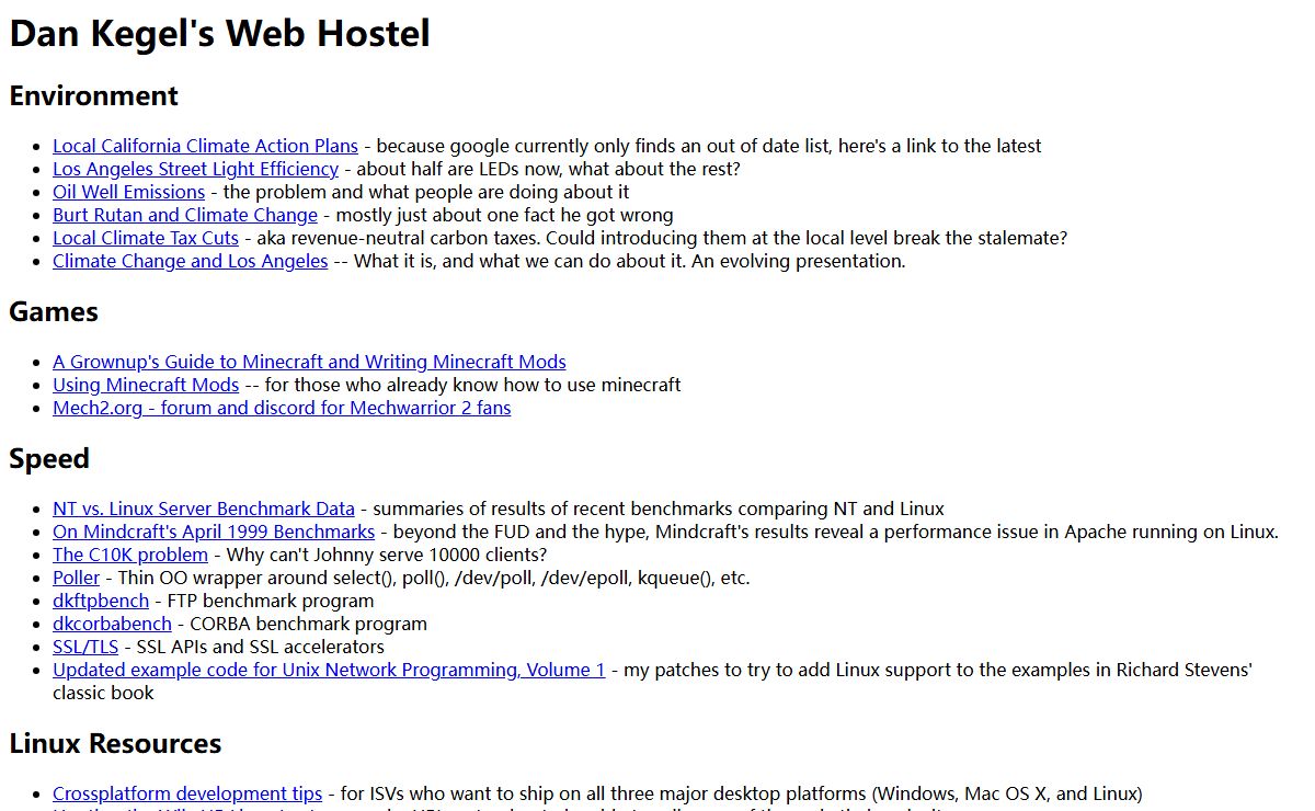 Dan Kegel's Web Hostel
