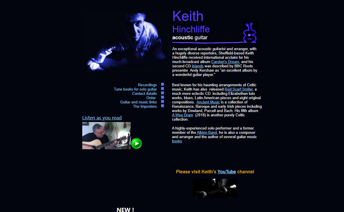 Keith Hinchliffe,Sheffield Acoustic Guitar Performer and Teacher