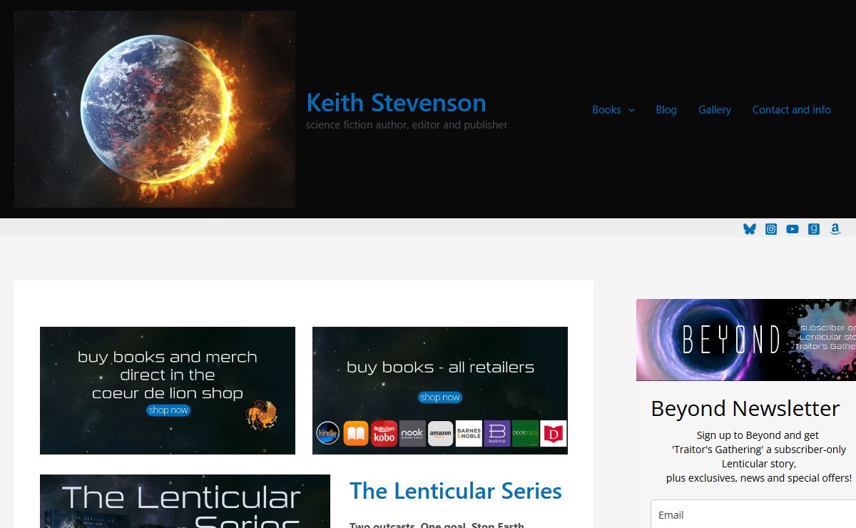 Keith Stevenson – science fiction author, editor and publisher