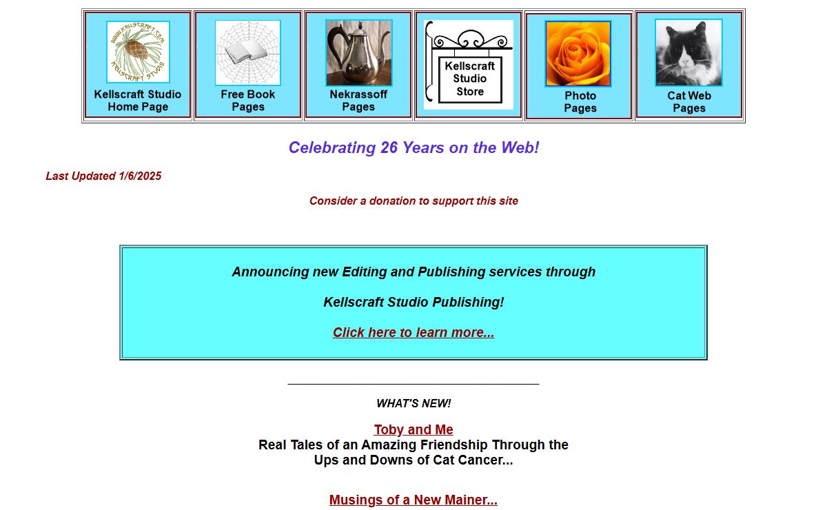 Kellscraft Home Page: Free Books On-Line - And Much More!