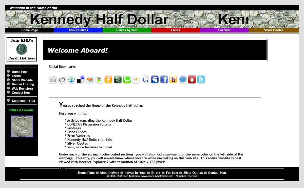 The Home of the Kennedy Half Dollar - Black Section: Welcome Aboard!